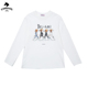 chrisoubydan欧阳丹2025春夏新款 白色印花长袖 t恤