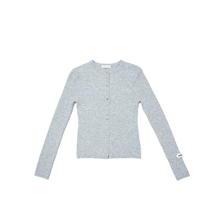 chrisoubydan欧阳丹2025秋冬新款徽标装饰袖口羊毛针织开衫