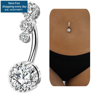 Crystal Belly Piercing Button Rings Bar Barbell Drop Dangle