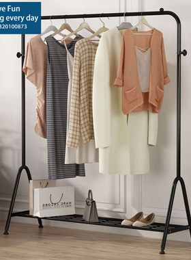 "Clothes rack floor fold bedroom clothes hanging hat ra