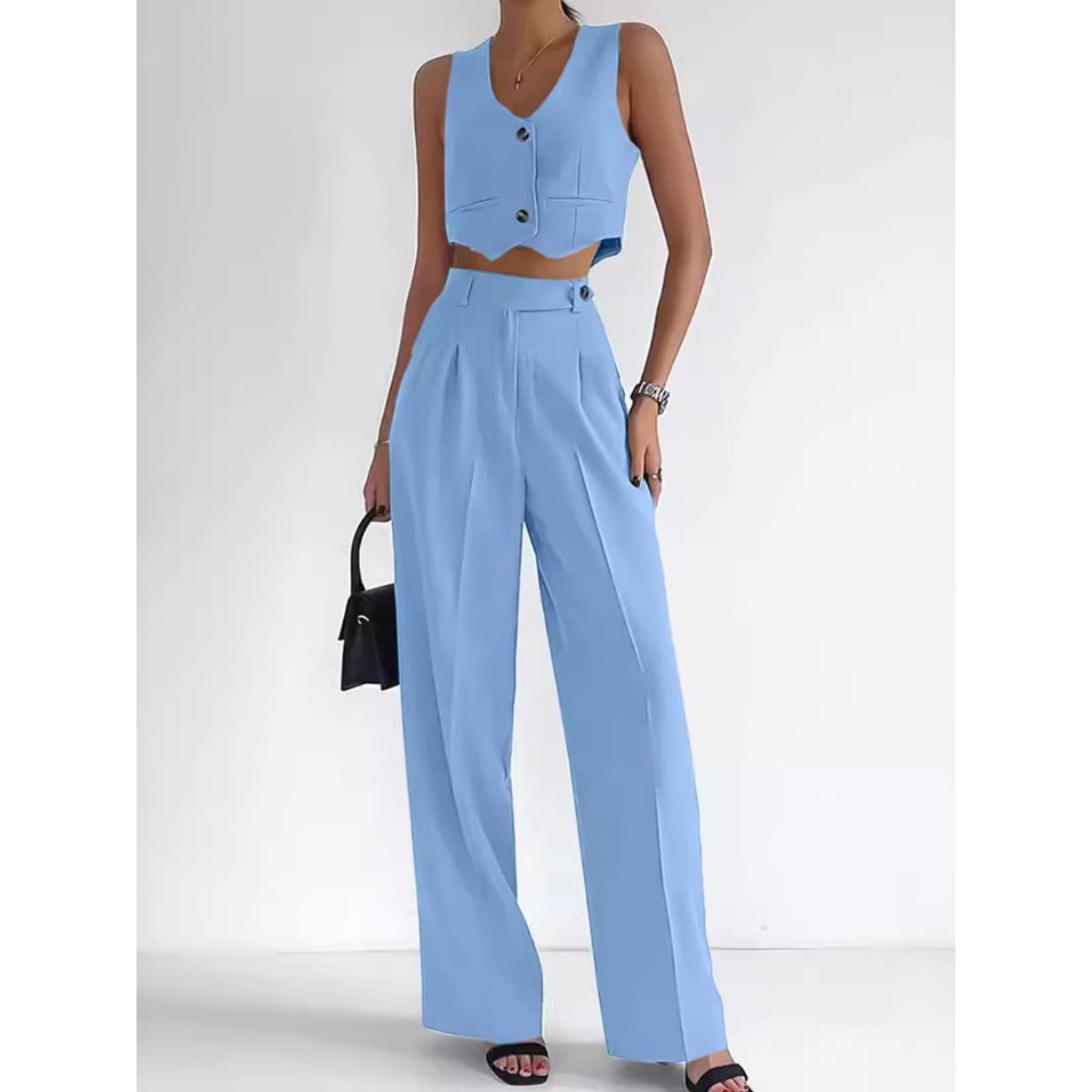 时尚休闲马甲气质套装女装春夏casual vest temperament set