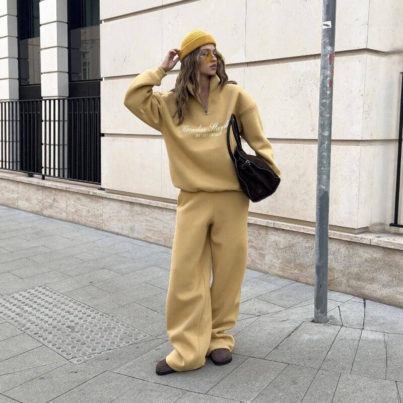 Autumn winter women suit hoodie leisure sweater two piece 女