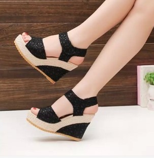 women summer Wedge High heels Platform shoes sandal shoe凉鞋