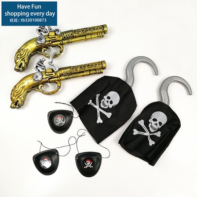 Caribbean pirate gun pirate hook eye patch masquerade photo
