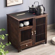 Tủ trà kiểu Trung Quốc mới quả óc chó ấm đun nước tích hợp tủ trà văn phòng gỗ chắc chắn bàn trà bên tủ bàn trà di động bàn trà mặt kính