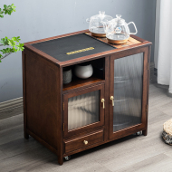 Tủ trà kiểu Trung Quốc mới quả óc chó ấm đun nước tích hợp tủ trà văn phòng gỗ chắc chắn bàn trà bên tủ bàn trà di động bàn trà gỗ nguyên khối