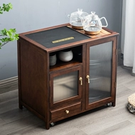 Tủ trà kiểu Trung Quốc mới quả óc chó ấm đun nước tích hợp tủ trà văn phòng gỗ chắc chắn bàn trà bên tủ bàn trà di động bàn trà gỗ nguyên khối