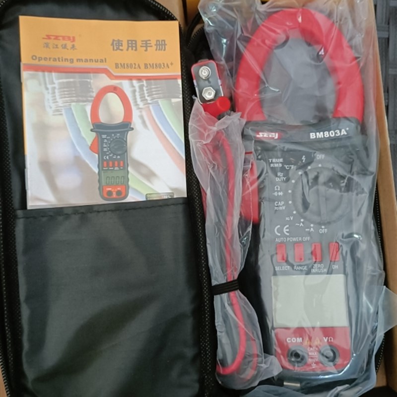 滨江BM803A+钳型万用表交直流1000A钳形O电流 表大电容频率温度