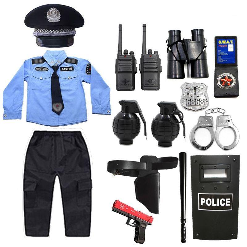 儿童小军装警官交警套装男女童玩具小警察制服六一演出服生日礼物