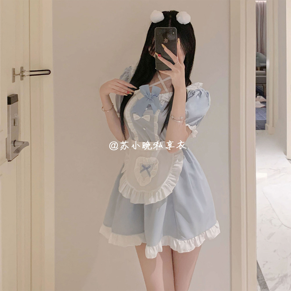 苏小晚性感清纯女仆制服诱惑纯欲风睡衣裙情趣内衣私房衣角色扮演