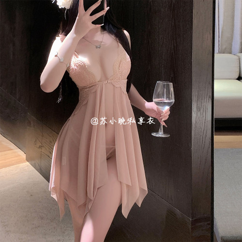苏小晚 娇软甜喘~性感蕾丝吊带睡裙纯欲私房衣内衣睡衣制服qqny