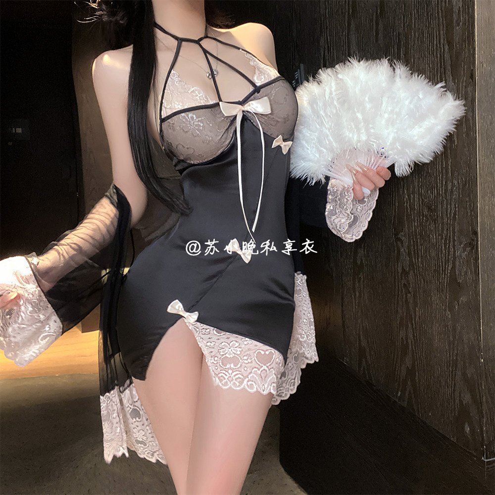 苏小晚 夫君解开~性感蕾丝睡衣裙套装纯欲诱惑家居服内衣制服qqny