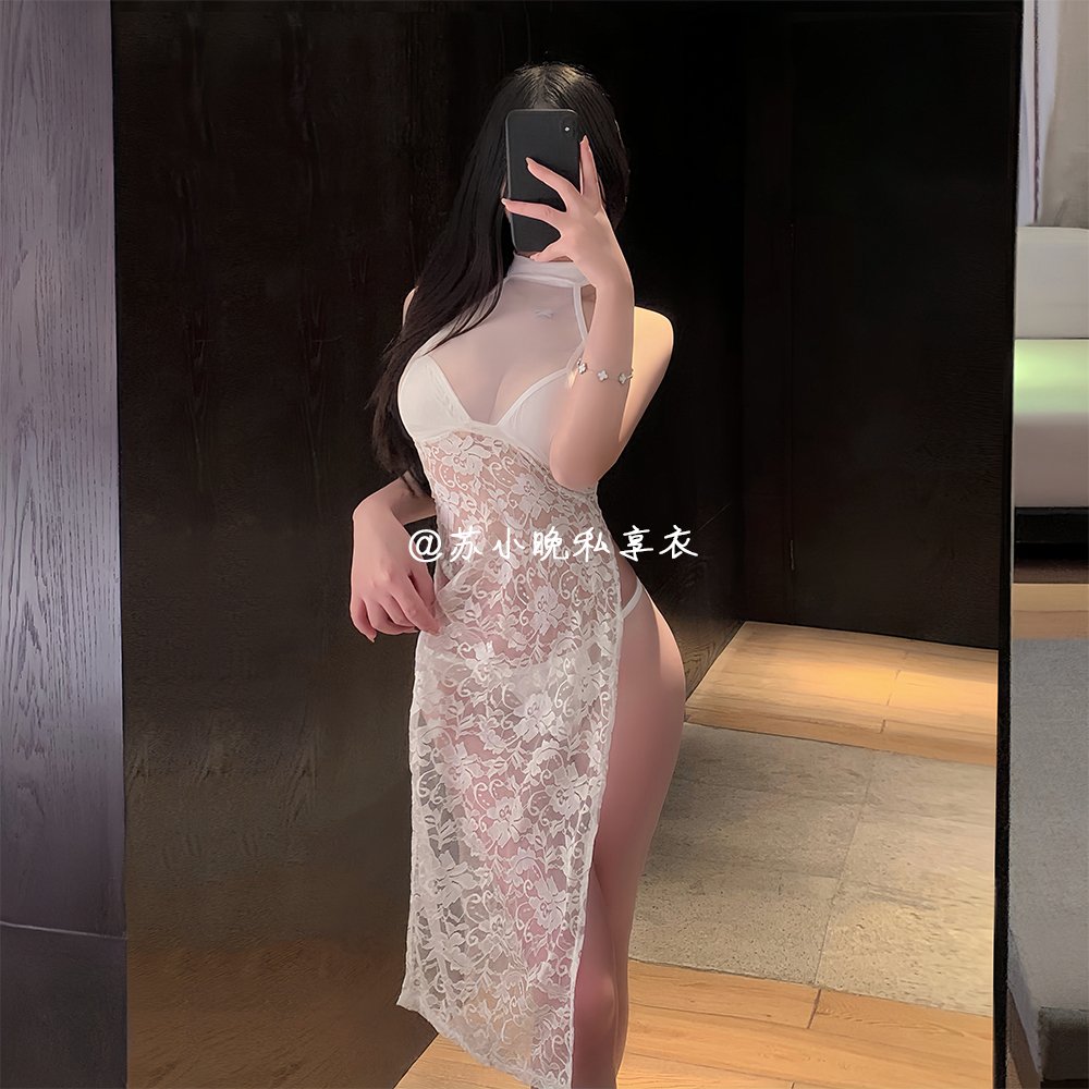 苏小晚 御姐的销魂日常~性感蕾丝诱惑开叉连衣裙纯欲睡裙制服qqny