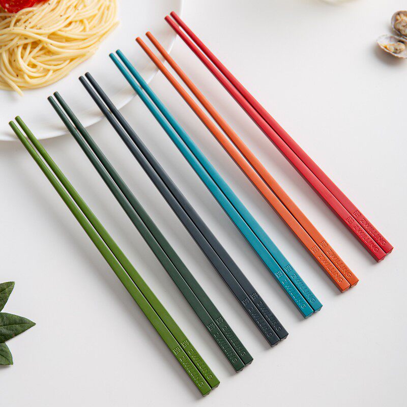 德国双立人now筷子6双装家用高档抗菌不锈钢合金筷子一人一筷专用