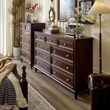 华丹妮美式斗柜全实木复古客厅五六七九斗橱主卧室多抽储物收纳柜