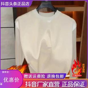 2026欧货秋冬新款男士圆领T恤新中式男款休闲圆领长袖时尚上衣