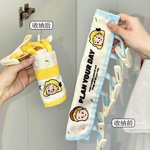 便携布艺衣架外出旅行晾衣服神器旅游酒店内衣袜子夹子折叠晾衣架