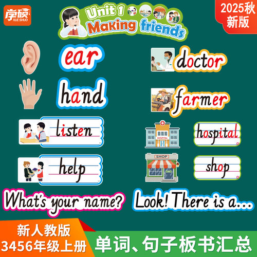 新版人教小学英语板书设计贴