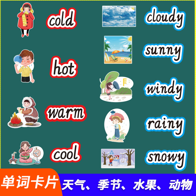 英语教学分类单词卡片教具