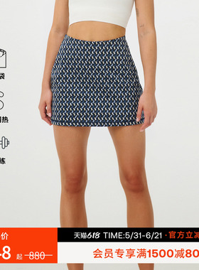 Sweaty Betty Power Tennis蓝色链环几何印花运动裙裤SB10668A