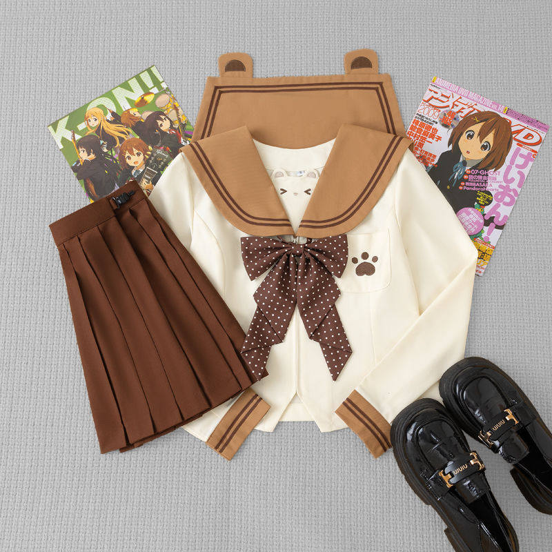 不眠岛JK原创【嘟嘟熊】幼稚园二本收腰水手服可爱日系jk制服套装