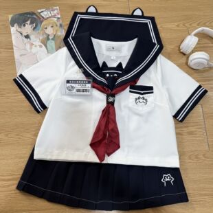 兔斯基原创可爱喵元气jk水手服套装制服三本学院正版基础可爱短袖