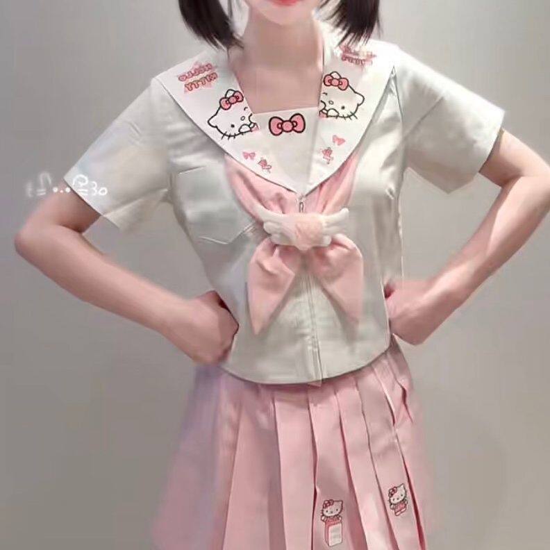 [小松jk]原创设计粉色Kitty水手服长袖短袖可爱甜美