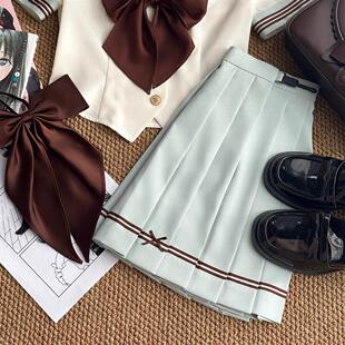 御茶家小巧莓夏日JK收腰水手服套装日系学院风校供制服百褶裙