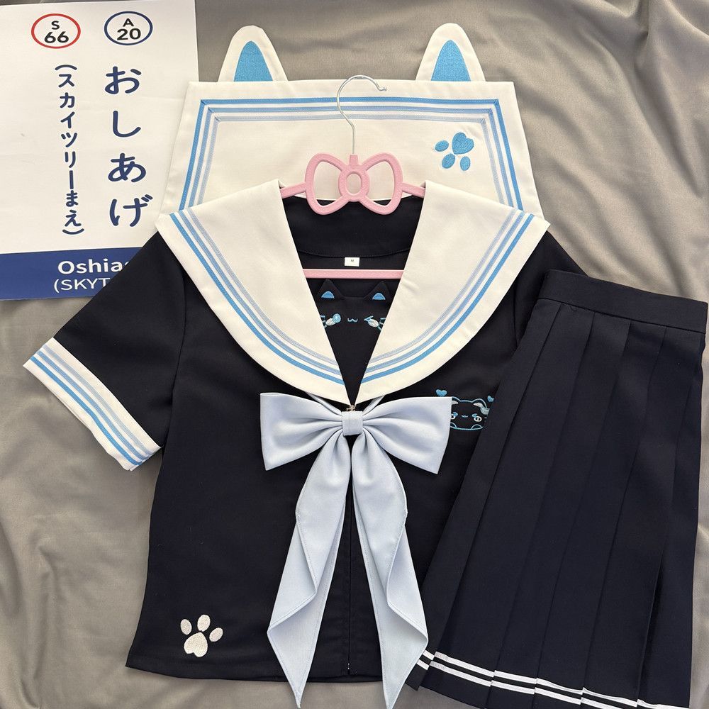 【心动小喵】临晚心正版JK制服绀色水手服套装日系秋季甜美可爱风