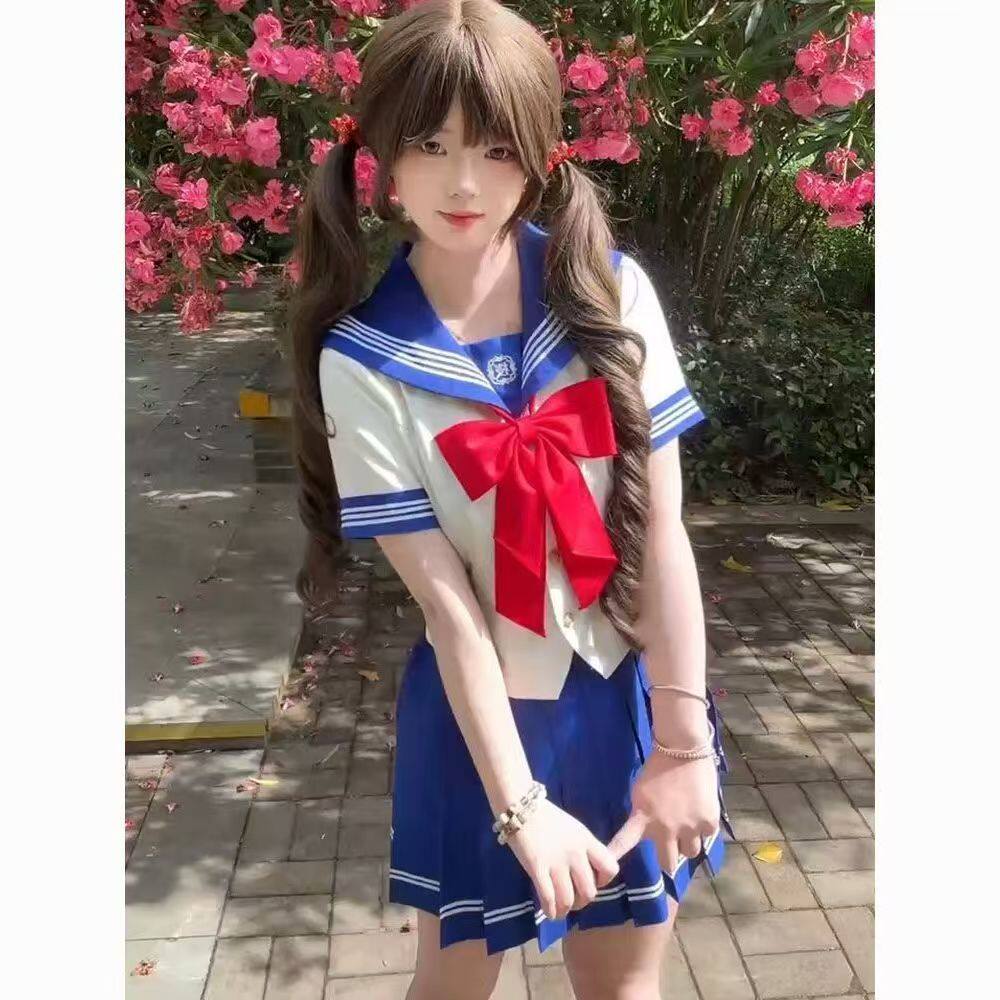 甜嗑原创正版【小野】鸢野jk制服女日系学院风水手服短袖刺绣套装