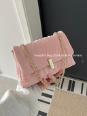 韩系千金ins菱格链条包 软软 包 百搭气质高级感单肩斜挎包包女