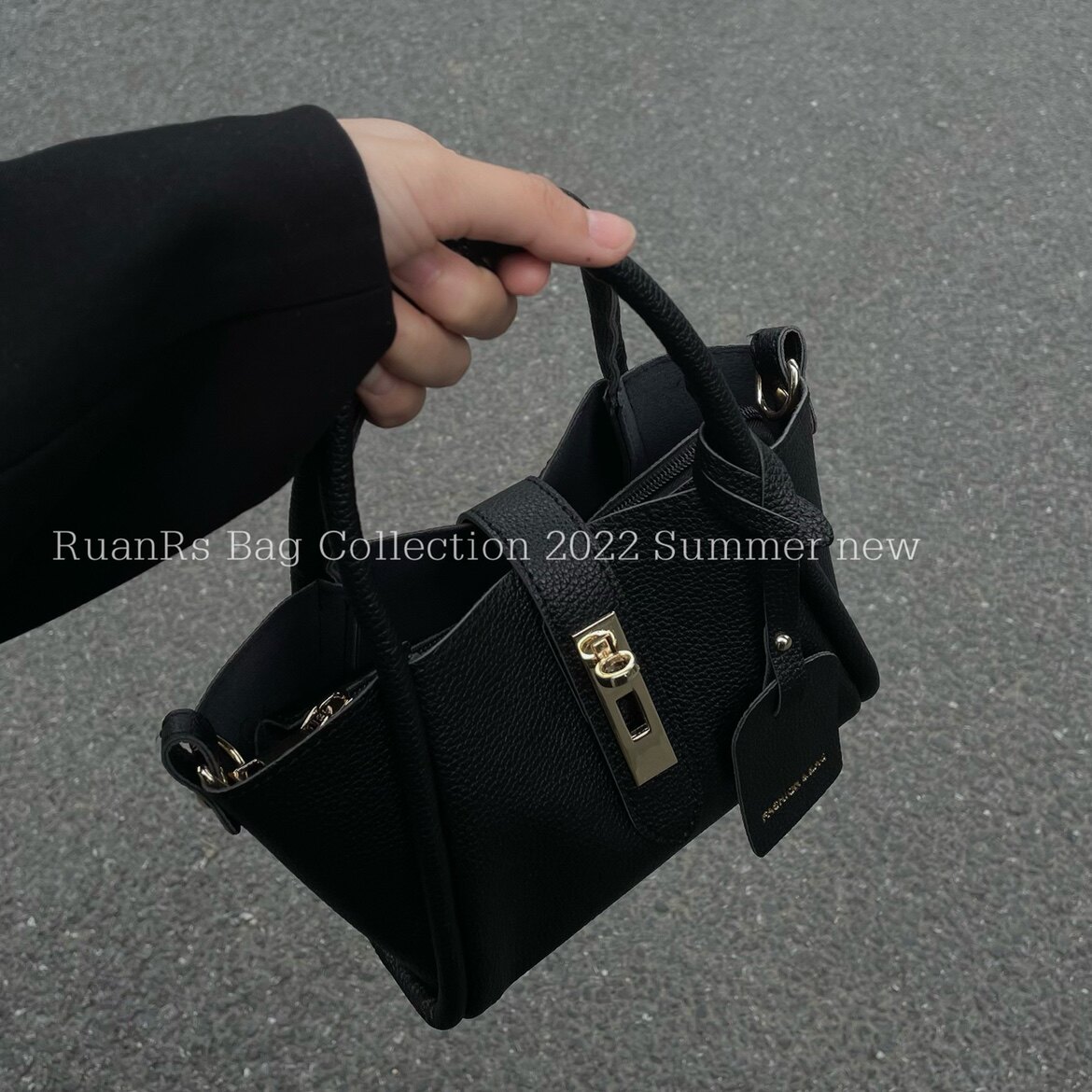 软软的包 气质百搭高级感荔枝纹托特手提斜挎包纯色休闲小方包