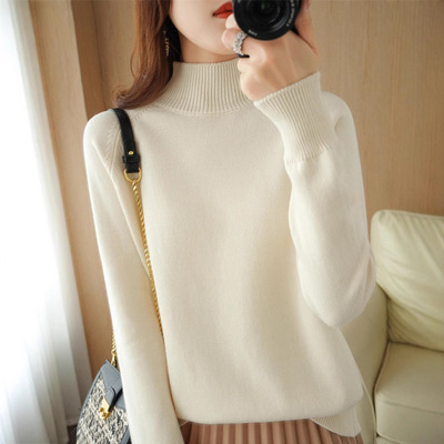 重磅加厚纯棉线针织衫女