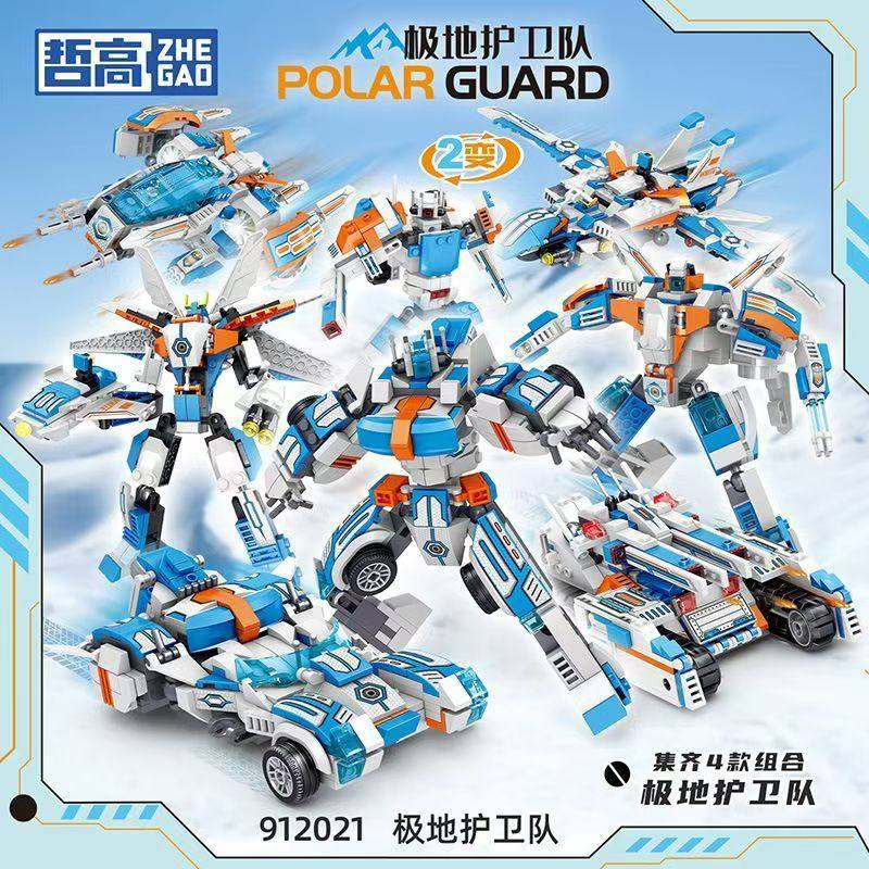 极地护卫队积木战车战机变形机甲