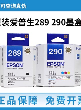 Epson原装爱普生289 290墨盒WF-100 WF-110 便携式打印机黑色彩色
