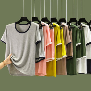 短裤 可外穿套装 女士夏季 两件套家居服圆领睡衣睡裤 薄款 莫代尔短袖