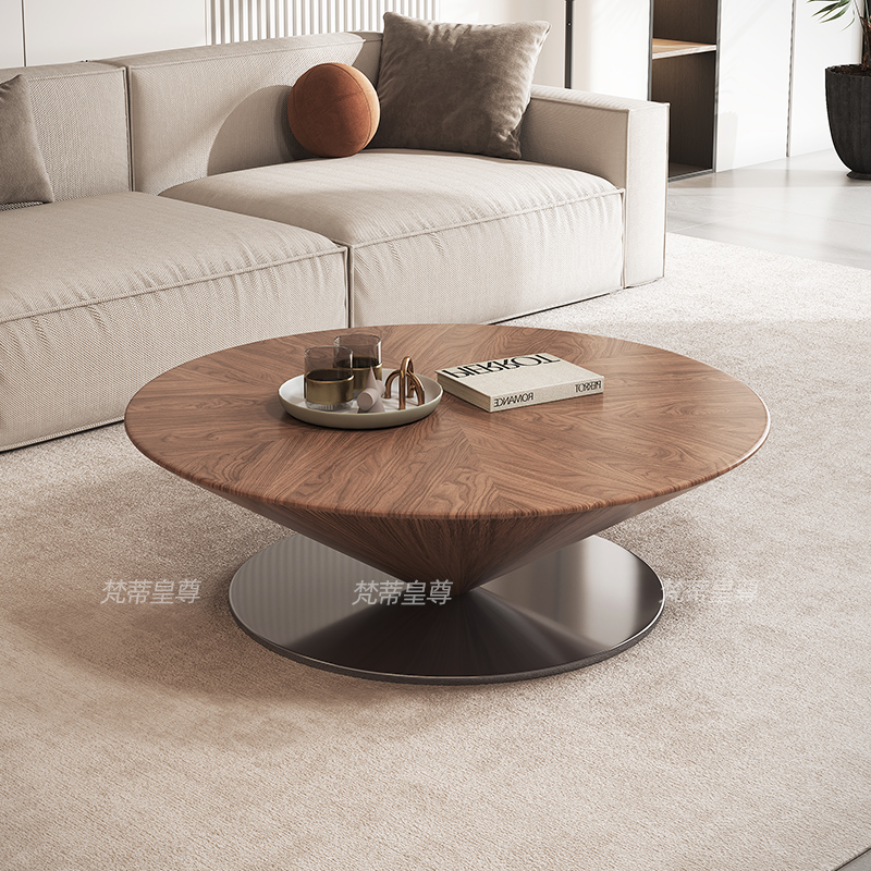 梵蒂皇尊奶油风圆形茶几