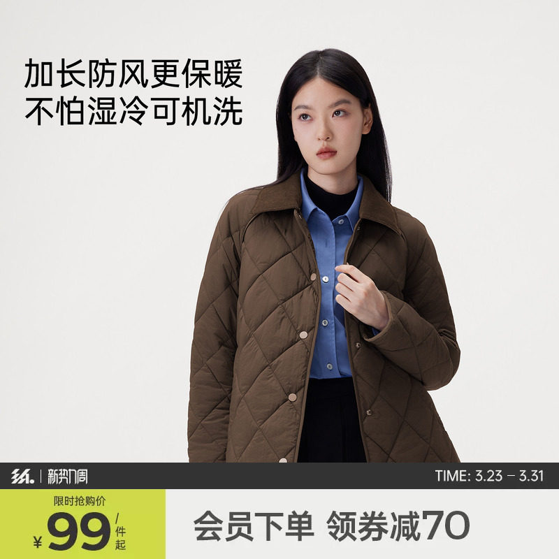 半练热绒服轻量秋冬季外套女夹棉保暖似羽绒防风防水可机洗棉服