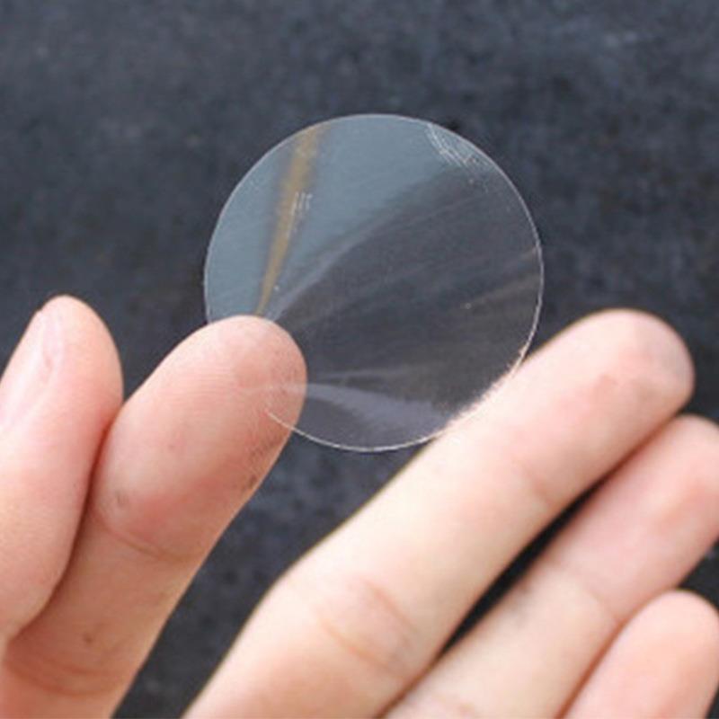形透明GQQ防水包装盒封贴口贴 强粘圆PET封口 圆标圆形透明隐形标