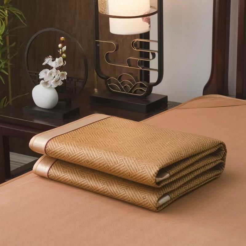 厂家直销床叠凉席藤席三件可JFR-0267套双人折学生宿舍空调冰丝席