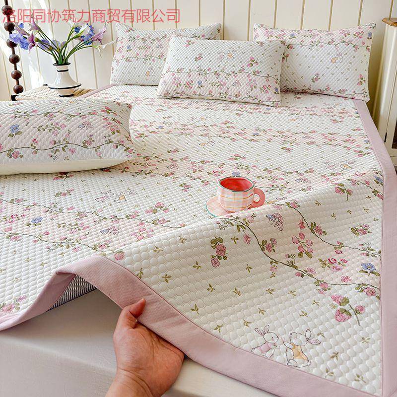 A类母冰婴级1721526夏冰豆季豆凉席三水件套可洗丝席子家用折叠空