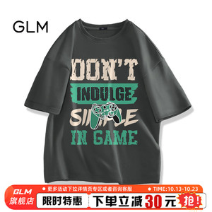 森马集团品牌GLM美式高街t恤男夏季复古潮牌潮流纯棉宽松男款短袖