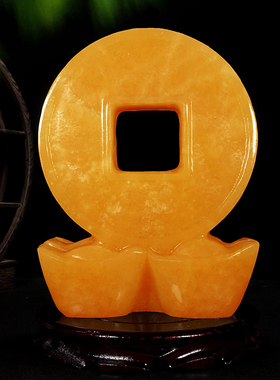 锦玉秀美玉祝福现代酒柜玉雕元宝