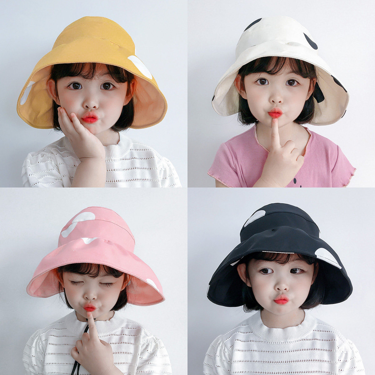 宝宝帽子夏季儿童大檐防晒遮阳帽男女童渔夫帽潮小孩空顶帽沙滩帽