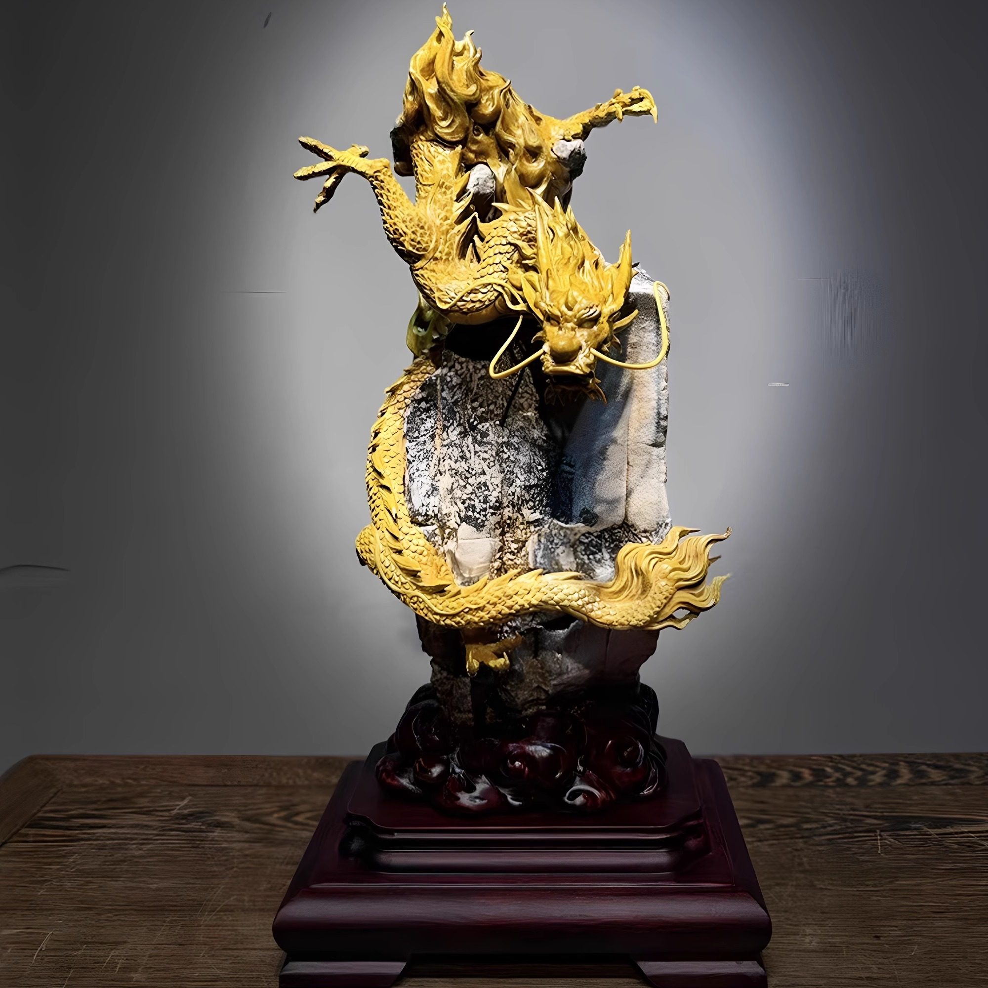 崖柏根雕龙金丝楠木天然老料陈化根抱石木雕艺术品工艺品摆件