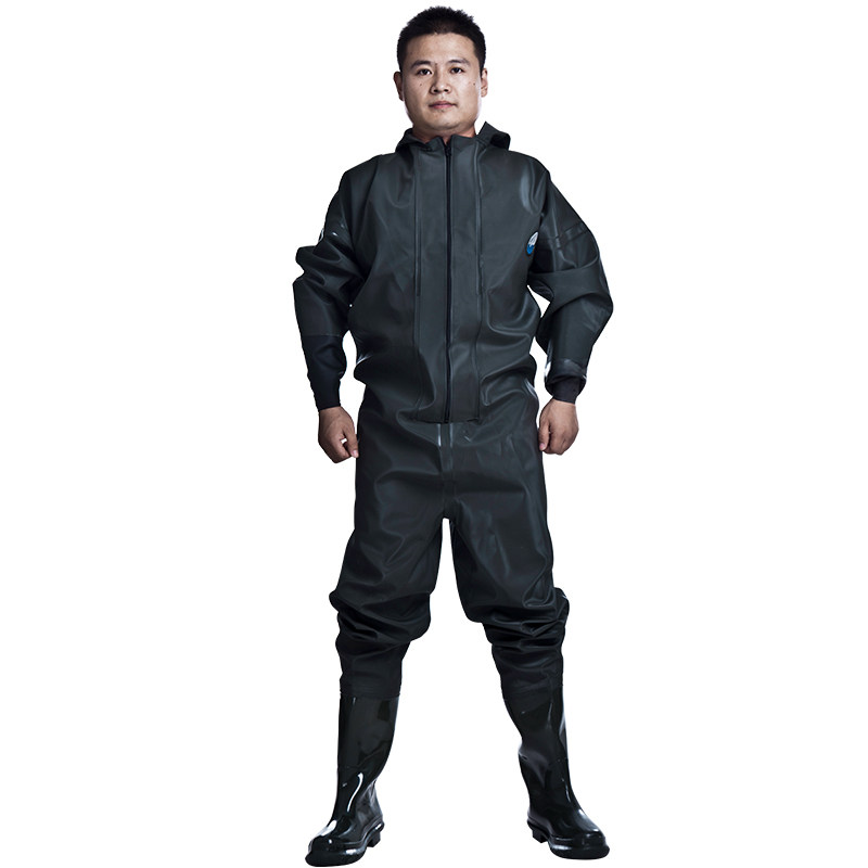 蜚名全身下水裤加厚捕鱼雨裤防水裤抓鱼连体雨衣水服挖藕服水叉裤