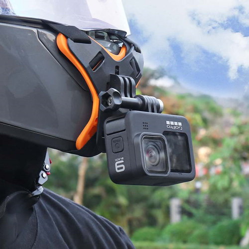 摩托车头盔手机拍摄支架下巴固定骑行视角拍摄设备摩托行车记录仪