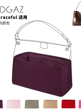 DGAZ全球品牌适用LV Graceful小号/中号绸缎内胆包紫红色48小时发
