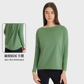 t恤性感瑜伽服女健身长袖 YG宽松训练运动上衣透气跑步大码 罩衫
