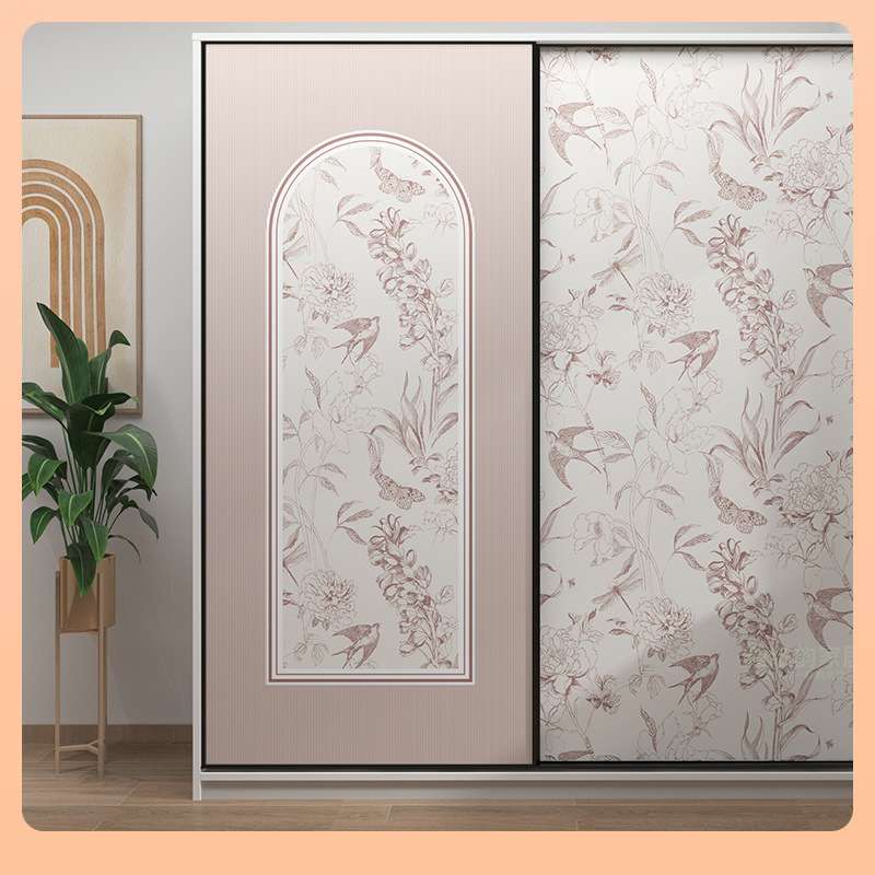 ?旧大衣柜推拉门贴纸卧室墙纸自粘换色翻新玻璃移门贴膜装饰壁纸